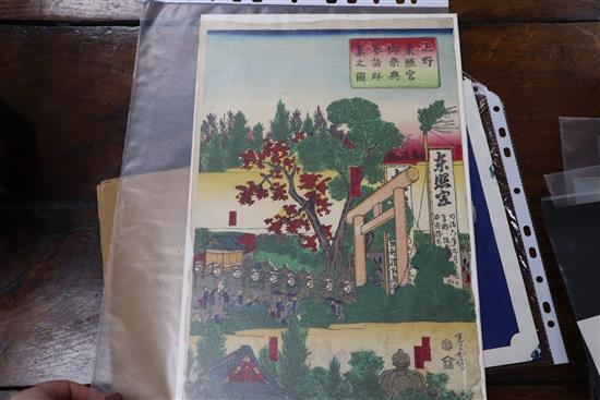 Japanese School, a group of assorted unframed woodblock prints